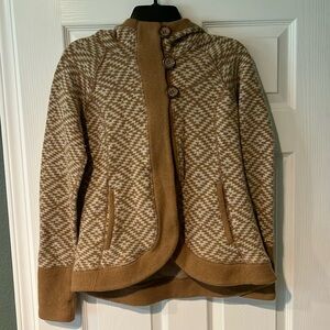 Marmot Tara Sweater Partial Button Front Wool Blend Size Small